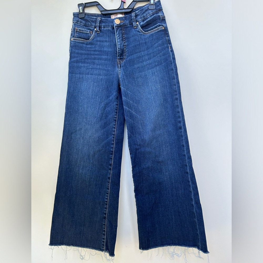 KUT FROM THE KLOTH Meg Fab Ab Wide Leg high rise Jeans denim SHORT